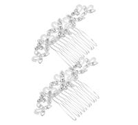 IWOWHERO 2pièces Accessoires de Cheveux Mariage Peignes à Strass Floraux Pinces Latérales pour Coiffure Mariée
