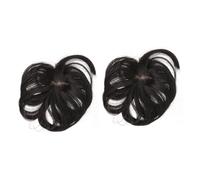 IWOWHERO 2pièces Clip in Extensions Fausse Frange à Clip Accessoire Coiffure Châtain Foncé Facile à Installer Et Réaliste