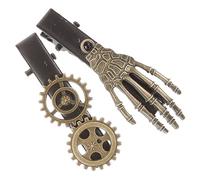 IWOWHERO 2pièces Clips à Cheveux Pour Femmes Accessoires De Fête Halloween Avec Design Unique Éléments Steampunk Et Ossements Pour Ajouter Une Touche Gothique à Votre Look