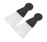 IWOWHERO 2pièces Peignes Afro Pour Hommes Peignes De Coiffure Professionnels Outils De Barbier Pour Cheveux Bouclés Et Démêlage