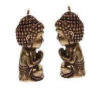 IWOWHERO 2pièces Pendentif Bouddha Laiton Breloque Bijoux Création Charme Ornement Miniature Pour Collier Et Porte-clé Décoration Spirituelle Élégante