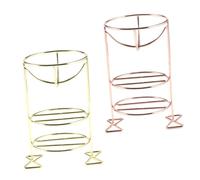 IWOWHERO 2pièces Support Métal Pour Éponge De Maquillage Porte-puff Trois Couches Rack De Séchage Pratique Pour Éponges Cosmétiques Accessoire De Beauté Pour Femme
