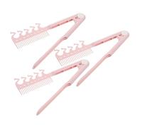 IWOWHERO 3 Pcs Peigne Lisseur Multifonction Pliable V Antistatique pour Cheveux - Outil de Coiffage Stylé et Protecteur pour Cheveux en Voyage Domicile