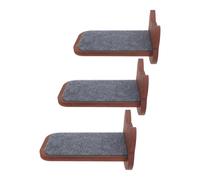 IWOWHERO 3 Pièces Arbre à Chat Mural Étagère Murale pour Chat en Bois Kaki Montée au Mur Gain de Place pour Chatons Salon et Chambre pour Animaux