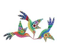 IWOWHERO 3 pièces Décoration Murale Métal Hummingbird Ornements Suspendus Simulés Art Mural Oiseau pour Jardin Balcon Intérieur Extérieur