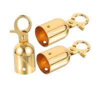 IWOWHERO 3 pièces Embouts de Corde avec Crochet de Fin Butée Sécurisée pour Barrière de Cordon Lot de Finition Dorée pour Fixation Rampe et Décoration