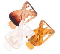 IWOWHERO 3 Pièces Lot de Pinces Cheveux Plateau Formes Simples Accessoires Coiffure Femmes Clips Griffes Plats Durables Tendances Transparente Café Ambre