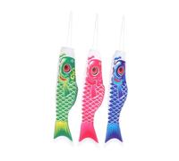 IWOWHERO 3 pièces Manche à Air Carpe Japonaise Koinobori Décoration Suspendue pour Jardin Extérieur Terrasse Couleur Aléatoire Couleur Aléatoire