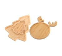IWOWHERO 3 Pièces Plateau Apéritif Forme Cerf et Sapin de Noël Plateau Créatif pour Fruits Secs Snacks et Sauces Assiettes Décoratives pour