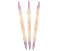 IWOWHERO 3 Pièces Stylo En Quartz à Double Tête Multifonction Pour Éliminer Les Cuticules Et Polir Les Ongles Des Mains (3 Pcs, Manche Blanc Cassé)