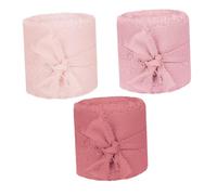 IWOWHERO 3 Rouleaux Ruban Satin Large à Bords Effilochés Mousseline de Soie pour Invitations de Mariage Décoration de Bouquets et Projets DIY par Rose