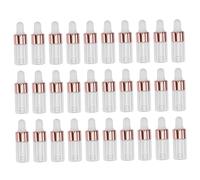 IWOWHERO 30 pièces Lot de Flacons Compte-gouttes Verre Transparent pour Huiles Essentielles Bouteilles Rechargeables avec Pipette Longue Étanches et Adaptées Aux Voyages