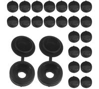IWOWHERO 300 Pièces Cache-vis Décoratifs Plastique Noir M4, Lot 300 Pièces, Capuchons à Vis à Charnière avec Trou Intérieur 4 Mm, Protection et Finition pour Meubles, Dissimulation des