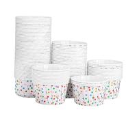 IWOWHERO 300 Pièces Caissettes à Cupcakes Papier à Bords Roules Caissettes Jetables Multifonctions pour Muffins Glaces Yaourts et Desserts Bols Papier Portables pour et Pâtisseries