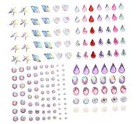 IWOWHERO 4 Feuilles Autocollant des yeux des larmes percée des sourcils perl autocollant ongle autocollant ongle stickers strass de visage festival des bijoux de corps Résine acrylique