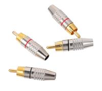 IWOWHERO 4 pièces Adaptateur Fiche Mâle Connecteur Audio sans Soudure Prise Enceinte pour Haut-Parleur Connecteur Vidéo Professionnel Robuste et Facile à Installer