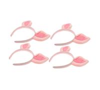 IWOWHERO 4 pièces Bandeau Oreilles de Cochon Peluche Doux Accessoire Costume Animal pour Garçon Fille et Adultes Tête Cosplay Fête Halloween