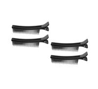 IWOWHERO 4 Pièces Clip Salon Avec Peigne Gros Rouleaux Pour Cheveux Peigne De Coiffure Brosse Soufflante Pinces à Cheveux De Salon Grandes Pinces à Cheveux à Pression Pince à Cheveux Black