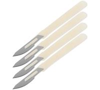 IWOWHERO 4 Pièces Coupe-pâtisserie en Acier Carbone Poignée Plastique Graduée, Couteaux à Européens pour Découpe Précise, Outil de Pâtisserie Professionnel, Baguette et Toast, Usage