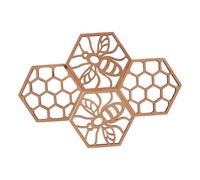 IWOWHERO 4 Pièces Dessous de Bois Nid Abeille Décoratif Design Ruche Unique pour Décoration Maison Fête Thème Abeille et Table Basse