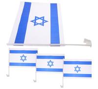 IWOWHERO 4 pièces Drapeau Israël Décoratif pour Voiture Lot de Couleur Vive et Résistante pour Fenêtres Auto Fêtes et Événements Patriotiques