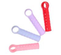 IWOWHERO 4 pièces Embouts de Manche Plastique Lot de Caps de Rechange Ergonomiques pour Manches Balai Pelles à Poussière et Mops Poignées Confortables Multicolores Rouge Bleu Rose
