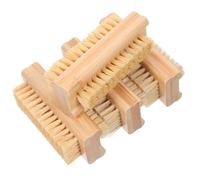 IWOWHERO 4 Pièces Lot de Brosses à Ongles Doubles Faces Manche Naturel en Bois Brosses à Cuticules et Dépoussiérantes Portables pour Manucure Professionnelle