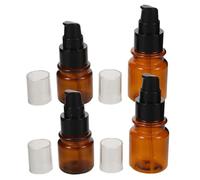 IWOWHERO 4 pièces Lot de Flacons Distributeurs Ambrés Rechargeables pour Lotion Crème Émulsion Soins Visage Corps Bouteilles Pompe Réutilisables pour Voyage