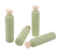 IWOWHERO 4 Pièces Lot de Flacons Souples Rechargeables PE Vert Avocat Bouteilles de Voyage Vides pour Shampooing Lotion et Huile Distributeurs Pratiques et Résistants