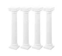IWOWHERO 4 pièces Mini Colonnes Romaines Décoratives Blanches pour Jardin et Photo Piliers Carrés Stables à Surface Lisse Accessoires Polyvalents pour Décoration Intérieure et Extérieure