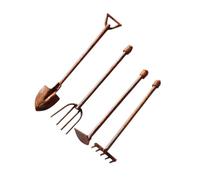 IWOWHERO 4 pièces Mini Outil Décor Vintage Métal Set pour Aménagement de Jardins Féeriques Accessoires Miniatures Polyvalents pour Balcon et Espaces Réduits
