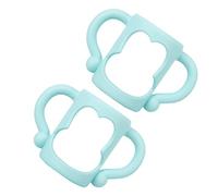 IWOWHERO 4 Pièces poignée de bouteille manchons de biberon biberons poignée amovible Poignée antidérapante poignée d'alimentation poignée de biberon de traite pour bébé Gel de silice Blue