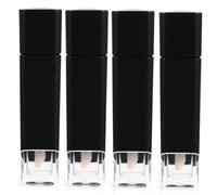 IWOWHERO 4 pièces Refillable Lip Balm Containers Transparent Square Tubes For DIY Lip Gloss Storage Plastic Tubes With Secure Lids For Women