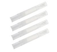 IWOWHERO 4 Stylos de Remplissage pour Huile D'ongles 4ml Pinceau Abs Blanc, Applicateurs Multifonctions pour Soins des Cuticules et Croissance des Sourcils