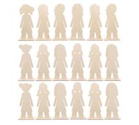 IWOWHERO 40 Pièces en Bois Brut à Découper - Silhouettes Filles Naturelles - Décorations DIY pour Loisirs Créatifs Garçon et Filles - Fournitures Scolaires et Projets Manuels - Formes en