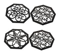 IWOWHERO 4pièces Décor Mural Bois Sculpté Appliques Vintage Pour Intérieur Élégant Décoration Artisanale Bois Pour Mur Artistique