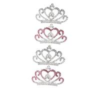 IWOWHERO 4pièces Tiaras Rhinestones Pour Filles Accessoires De Cheveux Élégants Peignes De Couronne Pour Et Fêtes