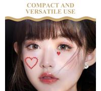 IWOWHERO 5 feuilles Autocollants Strass Visage Étoiles et Cœurs Auto-adhésifs de Bijoux Collants Doux pour Peau Décorations Maquillage et Corps Polyvalentes pour Femmes