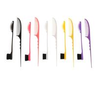 IWOWHERO 5 Paires Kit de Brosse Double et Peigne Queue de Plastique pour Coiffure Brosse Sourcils Douce et Peigne de Séparation Précise pour Styling Quotidien