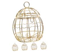 IWOWHERO 5 pièces Boîte Bonbons Forme de Cage à Oiseaux Creuse pour Mariage Coffret Cadeau Romantique et Portable pour Fête et Anniversaire