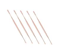 IWOWHERO 5 pièces Kit Cuillères Inox Double Tête pour Retrait Cérumen Outil Solide et Sûr Manche Antidérapant Nettoyant Oreilles Pratique