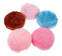 IWOWHERO 5 Pièces Long Plush Powder Puff Set Ultra Soft Cushion Foundation And Loose Powder Applicators Beauty Puff For Face Blush Body Multiple Colors