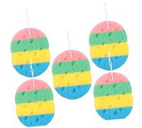 IWOWHERO 5 pièces Lot de Éponges de Bain Ovales Algues Colorées Exfoliantes et Confortables Accessoires Légers et Faciles à Utiliser pour Nettoyage Corporel et Mousse Riche