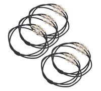 IWOWHERO 5 pièces Ponytail Hair Accessories With Three-layer Rhinestone Beads Adjustable Elastic Hair Ties For Women