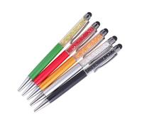 IWOWHERO 5 pièces Stylus Capacitif Cristal avec Rhinestones Stylo Bille Noir Multifonction pour Téléphone Tablette et PC avec Clip Portable Écriture Fluide et Design Élégant