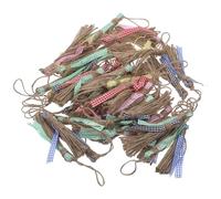 IWOWHERO 50 Pièces Pompons Décoratifs Naturels Corde avec Perles Bois Accessoires Suspendus DIY pour Décoration Murale et Artisanat Couleur Aléatoire