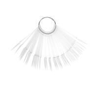 IWOWHERO 50pièces Fan Shaped Nail Practice Tips Transparent Nail Display Cards for Art Practice and Color Palette