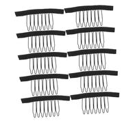 IWOWHERO 50pièces Peignes à Dents Pour Perruques Acier Pour Bonnets De Perruque Accessoires Pour Fabrication De Noir