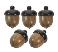 IWOWHERO 5pièces Lot de Breloques Gland Ouvrables Bois Pendentifs pour Créations de Colliers et Décorations Saisonnières Automne-hiver