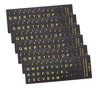 IWOWHERO 6 Feuilles Autocollants pour Clavier Anglais Stickers pour Ordinateur Portable Texture Mat Adaptés pour Expérience de Saisie Améliorée